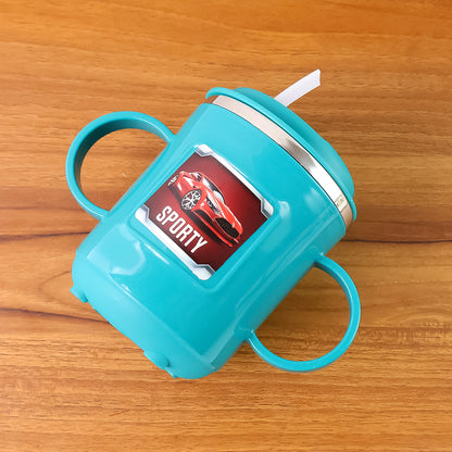 Kids Sporty Sipper Mug With Straw And Dual Handles Approx 300ml (1 Pc)
