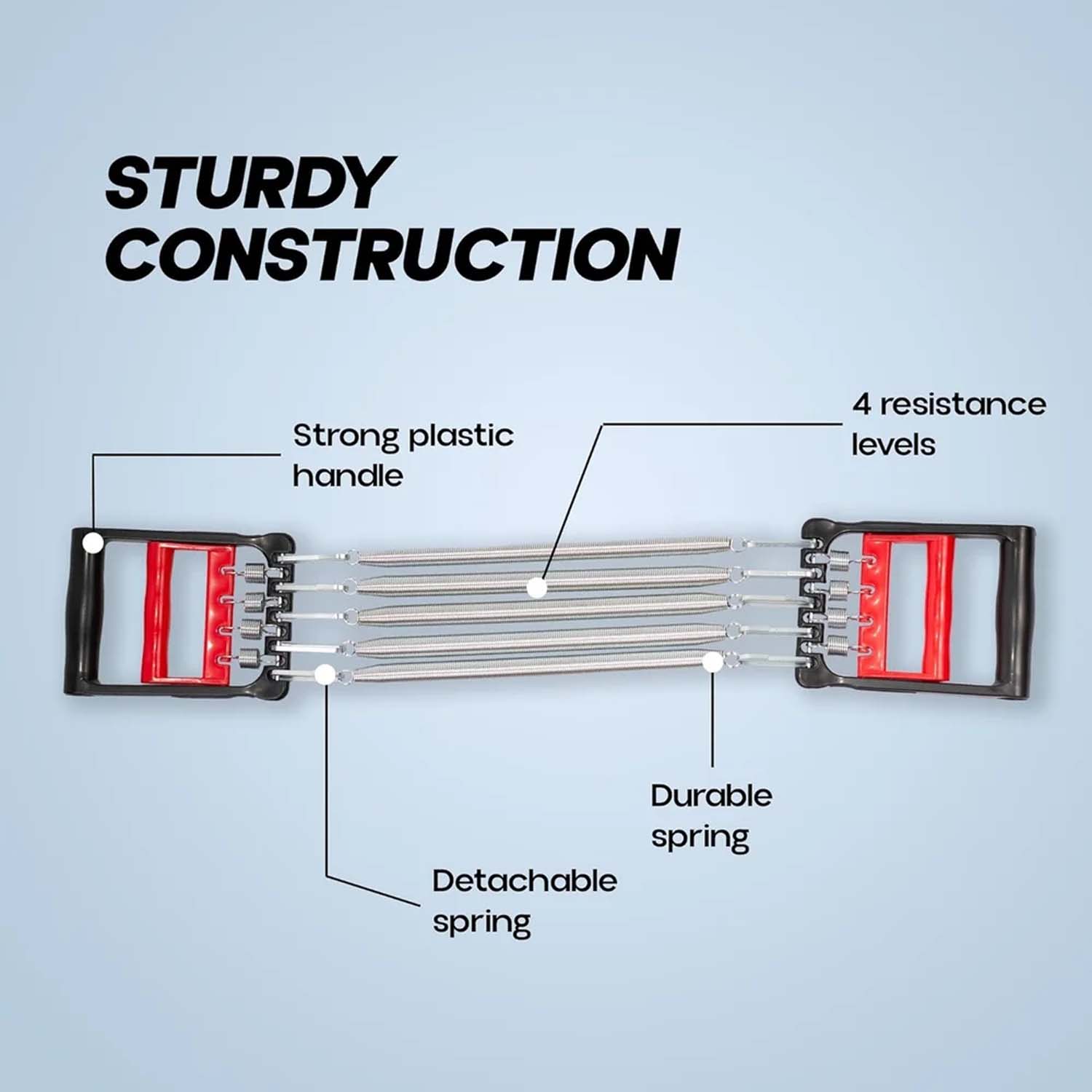 5-spring Chest Expander For Home Workout