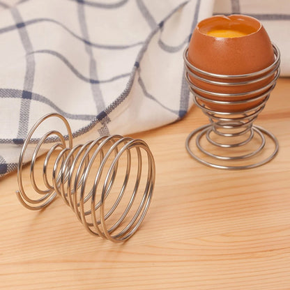 Stainless Steel Spring Egg Cup Holder (1 Pc)