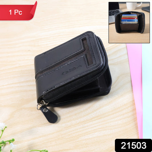 Compact Zip-around Card Holder Wallet For Men  Women (1 Pc)