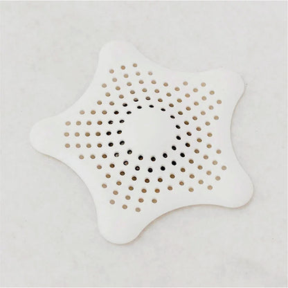 White Silicone Star Shaped Sink Filter Bathroom Hair Catcher Drain Strainers For Basin