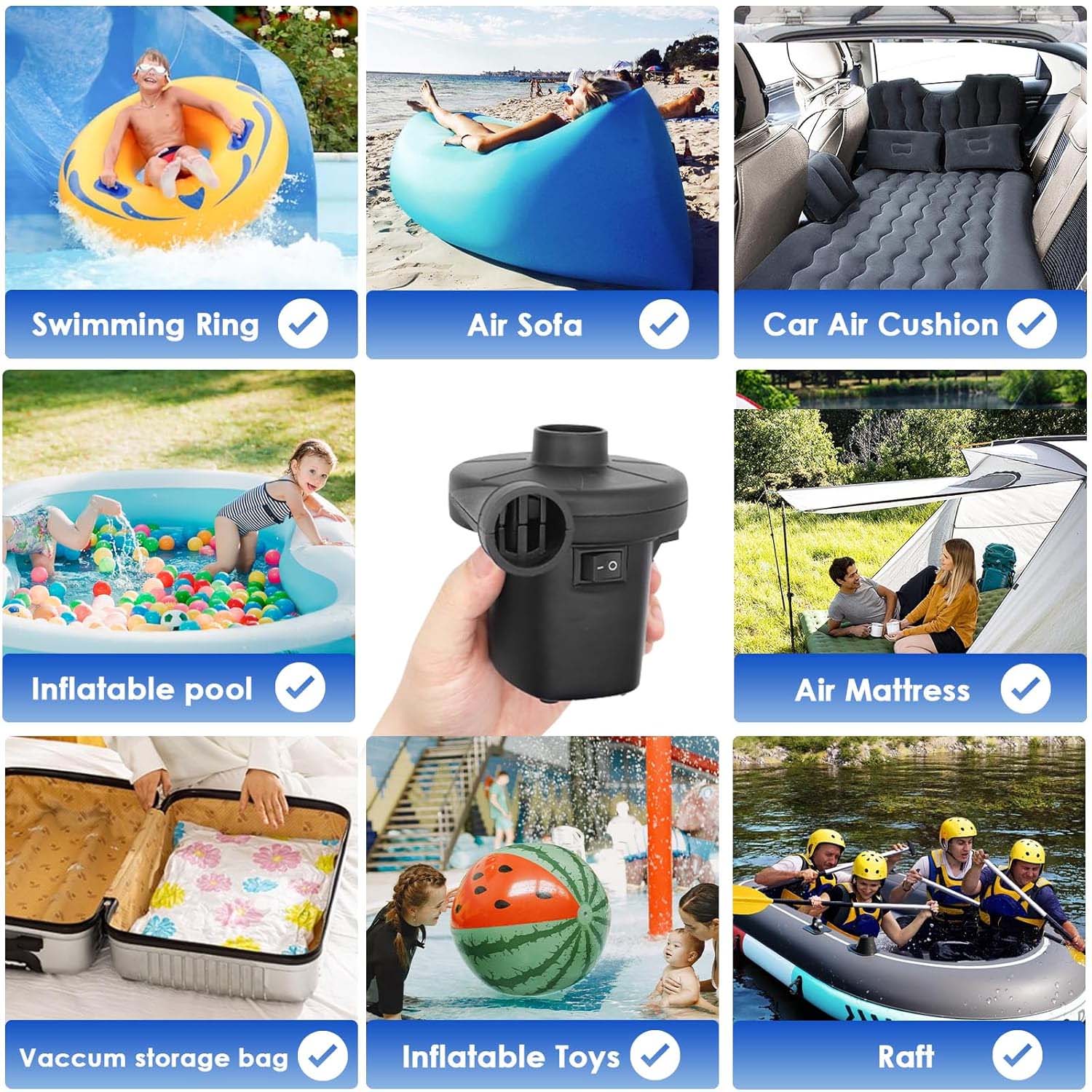 9080 Electric Air Pump For Ball  Balloon ( 3 Nozzle )