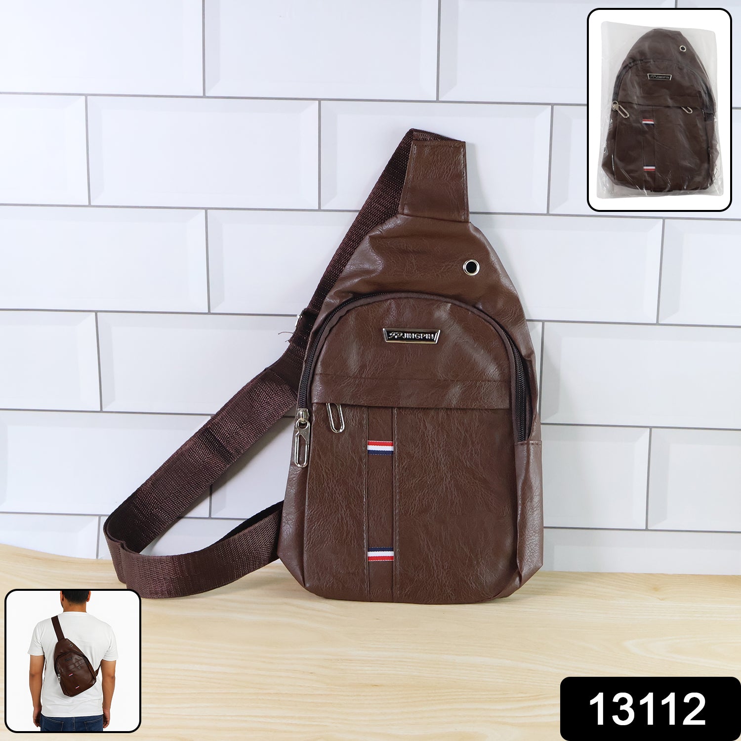 13112 Waterproof Anti Theft Cross-body Fanny Pack Waist Bag Shoulder Bags Chest Men Casual Fashion Usb Charging Earphone Hook Sling Travel Bag (1 Pc)