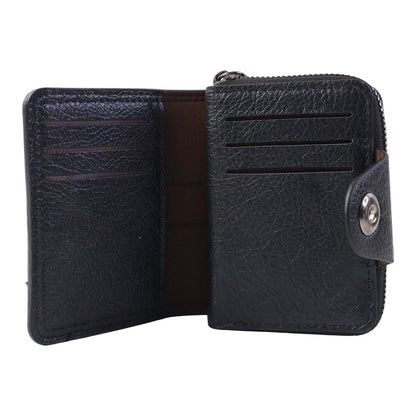 Premium Black Zip-around Card Holder Wallet (1 Pc)