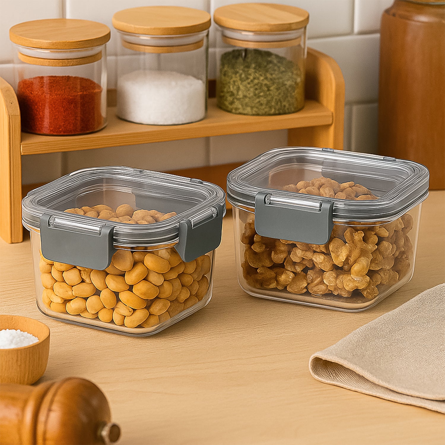 Apex Press N Lock Airtight Food Storage Container Set (2pc450ml) Approx