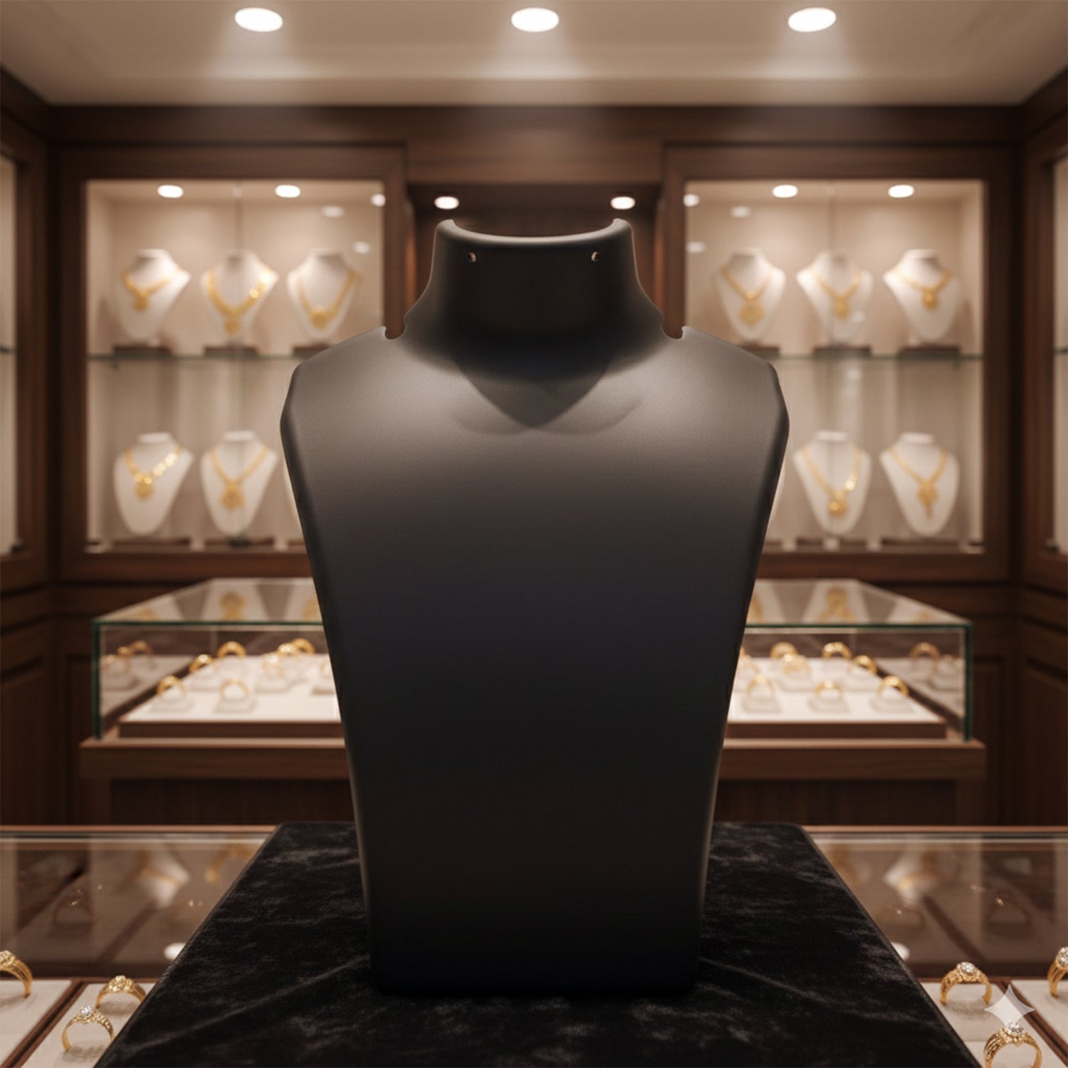 Premium Black Necklace Display Stand Mannequin Bust (1 Pc  15x11 Cm)