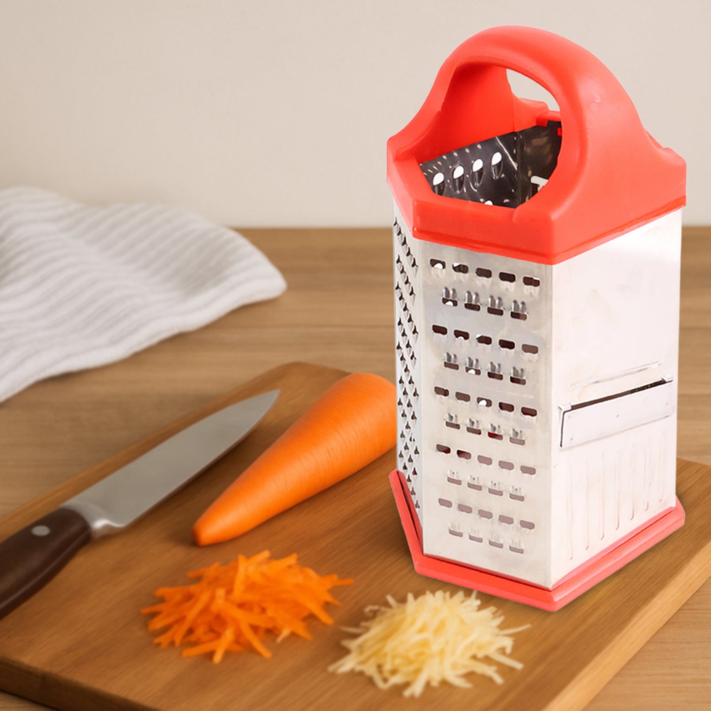 7-in-1 Heavy Duty Stainless Steel Box Grater With Ergonomic Handle (1 Pc)